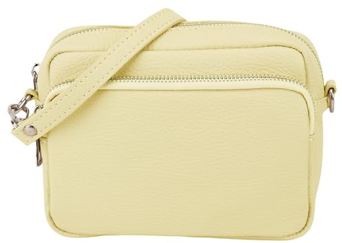 SH Leder Echtleder Umhängetasche Clutch kleine Tasche Abendtasche Alltagstasche mit Verstellbar Schultergurt 18x13cm Pia G394