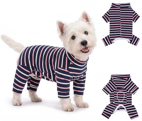 Dog Recovery Suit, Long Sleeve Post-Surgery Dog Onesie, Surgical Recovery Medical Bodysuit for Male/Female Dogs, Breathable Anti-Licking Wound Protection Dog Pyjamas for Small Medium Dogs (M)