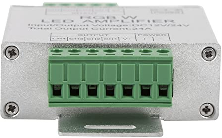 POENVFPO Amplificador RGBW para Tiras de Luces LED, Amplificador de Señal de 24A para Eventos, Exhibiciones Navideñas, Diseño de Carcasa de Aluminio