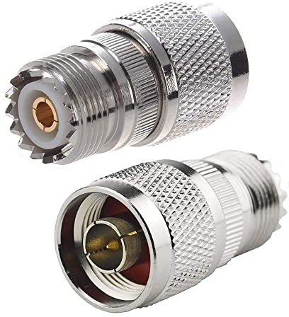 TengKo RF Koaxial Koax Adapter N Stecker auf UHF Buchse SO-239 Koaxial Adapter (2er Pack)