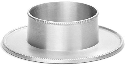 Kerzenständer Silber mit Perlrand Matt Ø 60 mm, für Taufkerzen, Kommunionskerzen, Trauerkerzen, für Kerzen Ø 6 cm