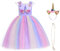 URAQT Robe Licorne Princesse Enfant, Costume Multicolore (Lila) 100 pour 2-3 Ans
