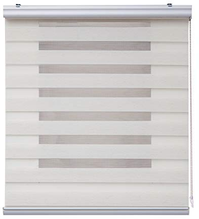 Estores Noche y Día Premium con Galería y cadeneta en Aluminio Máxima Calidad, Estores enrollables con Doble Tejido, Estor Noche y Dia | Color Lino, 100 cm x 250 cm STORESDECO