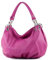 modamoda de IT40 Damen Leder/Nappaleder Schultertasche Hobo Bag handmade in Italy, Farbe:Pink Leder
