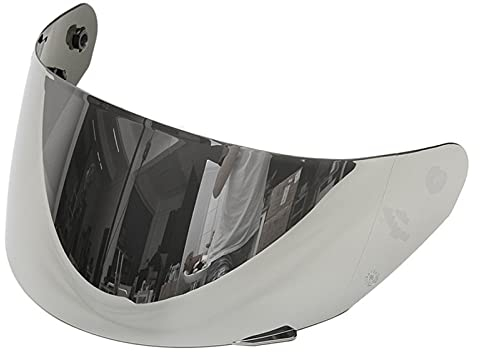 No Logo FJY-Visor, Motorradhelm, Full Face Objektiv Motorrad Visier für LS2 FF352 FF351 FF369 FF384 Integralhelm, Werkzeug Linse silber