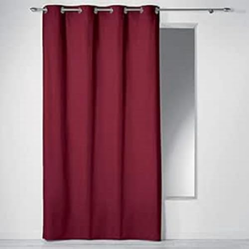 Coton d'Intérieur Ösenvorhang, 140 x 240 cm, Baumwolle, einfarbig, Panama Bordeaux