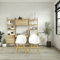 Midtown Concept Emilia 2er-Set Stühle | Teak-Finish | perfekt für den Innenbereich | weiße Kissen
