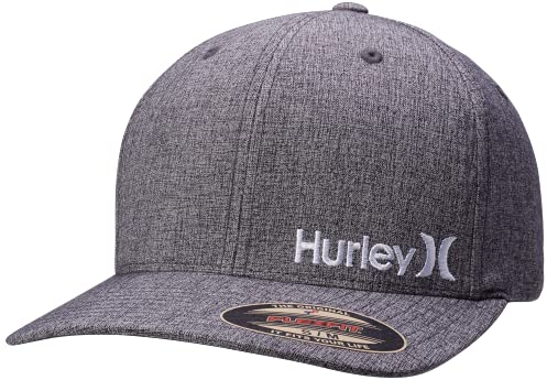 Hurley Men's Baseball Cap - Corp Stretch Fitted Hat, Size Small-Medium, Light Grey