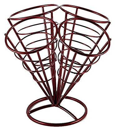 MEROURII Pommestütenhalter, Edelstahl Pommestüten Halter Pommeshalter, Pommes Tüten Halter Snack Ständer für Spitztüten, Konisch, Rostfreier