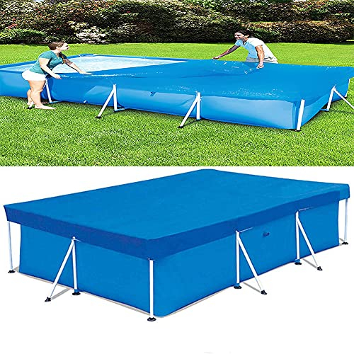 Artfeel 400x211x81cm Rechteckige Poolabdeckung,Blau PE Abdeckplane Regendicht Staubdicht Schwimmbadabdeckung Dauerhaft Wasserdicht Winddicht Poolabdeckung für Oberirdisch Rechteckige Schwimmbad