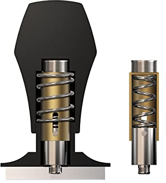 Normcore 58.5mm Coffee Tamper V4 - Spring-Loaded Tamper with 15lb / 25lb / 30lbs Replacement Springs - Anodized Aluminum Handle and Stand - Stainless Steel Flat Base,Black