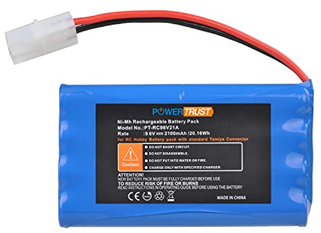 PowerTrust 2100mAh 9.6V NI-MH Akku für RC LKW, RC Auto, Flugzeug