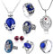 HJYZY 8 Stück Vampire Diaries Schmuck Daywalking Katherine Sapphire Elena Gilbert Eröffnung Eisenkraut Medaillon Halskette Salvatore Damon Stefan Finger Familien Wappen Ring Roter Diamant Ohrstecker