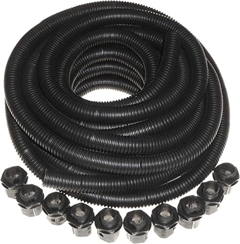 10 Metre 20mm Black Flexible Conduit Contractor Pack with Glands and Locknuts