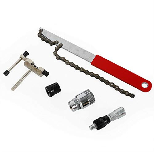 TIXBYGO 5PCS Fahrrad Kettenpeitsche und Abzieher Set,Kassettenabzieher,Kassettenabzieher Kassette Werkzeug,Fahrrad Zahnkranz Werkzeug für 7, 8, 9, 10, 11, 12 Fach Kassette