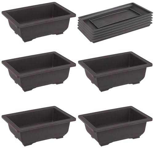 10PCS Bonsai Training Pots with Tray Plastic Bonsai Plants Growing Pot,lastic Bonsai Training Pots,Flower Succulent Bonsai Pots Flower Growing Container for Garden, Yard, Office, Balcony