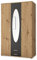 Stella Trading Kleiderschrank mit Spiegeltür in Artisan Eiche Optik, Graphit - Vielseitiger Drehtürenschrank 3-türig für Ihr Schlafzimmer - 120 x 195 x 55 cm (B/H/T)