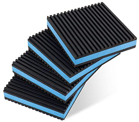 Powrocket Lot de 4 coussinets anti-vibrations en caoutchouc, 5 x 5 x 2 cm, très résistants en EVA pour climatiseur, système de climatisation, compresseurs, lave-linge et sèche-linge
