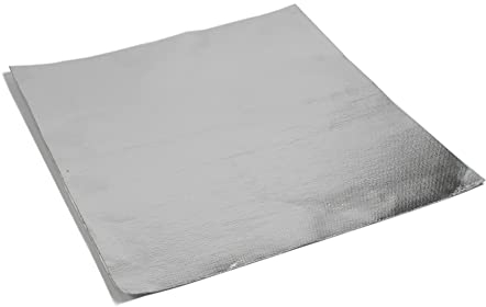 Hitzeschutzmatte Alu Keramik selbstklebend 50cm x 50cm x 0,8mm Reflektierend Hitzeabweisend für Krümmer Auspuff Auto Motorräder Boote und Traktoren sowie Baumaschinen Heizungen 1016129