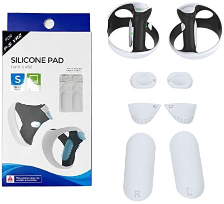 TECKEEN VR Gamepad Zubehör Anti-Rutsch Silikon Pads Covers Set für PS VR2 Grip Button Schutz Staubdichte Abdeckung