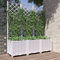 Tidyard Fioriera da Giardino con Graticcio,Fioriera con Traliccio,Fioriera con Spalliera Separè,Fioriera Grigliato da Esterno,Letto Rialzato,Grigliato,Fioriera da Esterno Bianco 120x40x136 cm PP