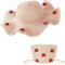 HONGXIN-SHOP Strohhut und Tasche Set Mädchen Sonnenhüte Strohhut mit Breiter Krempe Strandhut mit Kirsche Dekoration für Urlaub Reise und Strand (Rosa/Klein)