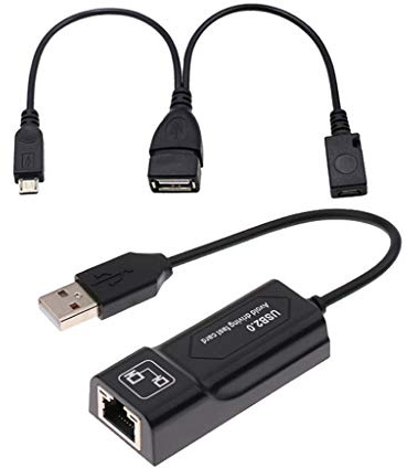 RAJVI Ethernet-Adapter und USB-auf-Micro-USB-Kabel für Media-Streaming-Geräte, für Fire Sticks 2. und TV 3. Generation
