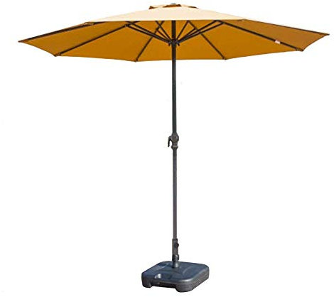 NOALED Parasols Blanc Cassé/Kaki Parasol de Patio Parasol de Table d'Extérieur, Polyester Imperméable Anti-UV, 9ft / 270cm