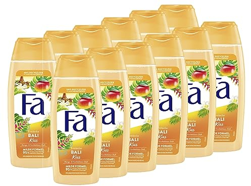 Fa Duschgel Bali Kiss mit dem sommerlich leichten Duft von Mango & Vanilleblüten, 12x 250 ml