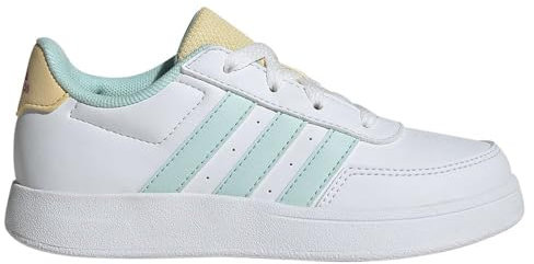 adidas Breaknet Lifestyle Court Lace Shoes Tennisschuhe, Cloud White/semi Flash Aqua/orange Tint, 35 EU