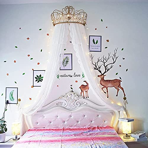 SSLW Kronen-Betthimmel Aus Chiffon, Prinzessinnen-Betthimmel Aus Chiffon Für Mädchen, Universelles Kuppelnetz Für Das Bett, Ultragroßes Hängendes Queen-Himmelbett-Vorhangnetz Für Babys