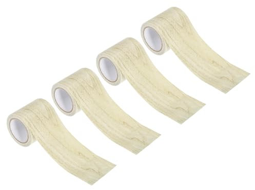 PATIKIL 2,2x15' Nastro Riparatore Effetto Legno 4pz, Nastro Autoadesivo Realistico con Texture per Riparazioni di Pavimenti Porte Mobili Armadi Scrivanie, Quercia Grigia