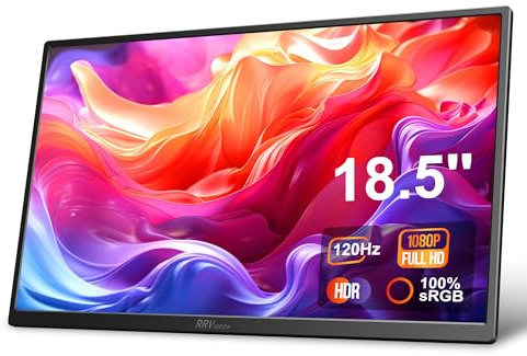 RRVIDEOS Monitor Portatile da Gioco 120Hz, 100% sRGB 1080P FHD 18,5'' Monitor Portatile, Monitor da Viaggio USB-C HDMI per Laptop, Secondo Schermo Esterno per PC, PS5, Mac, Xbox, Switch, Raspberry Pi