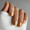 Faux Ongles Court MouyouGlow,Carré Jaune Doux Unicolore Jaune Foncé Glossy Press on Nails avec Colle à Ongles,Dark Yellow Brillant Acryl Fake Nails