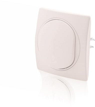 Intratec Kreuzschalter Nobilis Set ABS 10AX 250V~ Weiß, Ø 60mm & 1fach Rahmen Weiß Wandmontage, 80x80mm