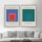 LATAFA Berühmte Josef Albers Poster und Drucke《Das Hommage-Quadrat》Leinwandgemälde Josef Albers Wandkunstgalerie Bilder für Wohnkultur 40x60cmx2 Kein Rahmen