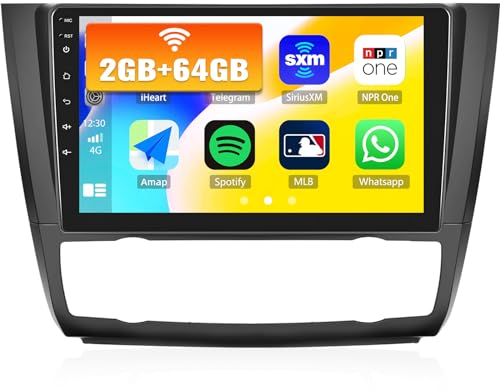 2G+64G CAMECHO Android 13 Autoradio für BMW 1 Serie E81 E82 E87 E88 mit Navi Carplay Android Auto, Doppel Din Autoradio mit 9 Zoll Bildschirm Bluetooth RDS/FM MirrorLink+Rückfahrkamera (Auto AC)