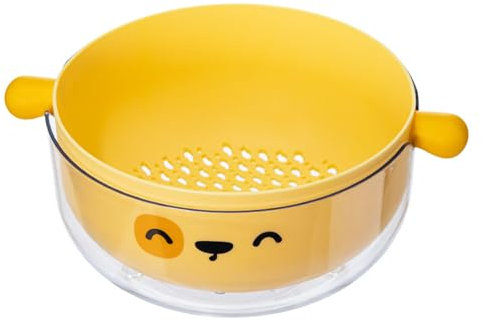 AONYAYBM Panier égouttoir Double Couche, Passoire à Fruits Jaune 2 en 1 de Grande Capacité, Passoire Pratique pour la Cuisine, Facile à Nettoyer, Bol Passoire au Design Multifonctionnel pour la Cuisin