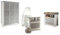 Stella Trading ALMA Babyzimmer Komplett-Set in Pinie massiv, Weiß/Grau - Babyzimmer Möbel-Set 3-teilig bestehend aus Kleiderschrank, Babybett & Wickelkommode