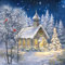 20 Servietten Winter Kirche im Winter als Tischdeko. Papierservietten mit Motiv für Weihnachten Winterdorf Stadt christlich. Auch für Decoupage und Serviettentechnik 33x33cm
