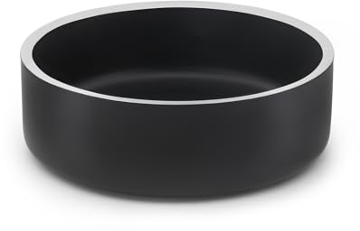 lionto Futternapf aus robustem Edelstahl, 1200 ml, lebensmittelechter Hundenapf mit rutschfesten Silikonpads, rostfreier Wassernapf für Hunde & Katzen, schwarz