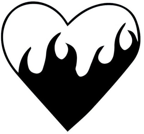 Tatuaggio CUORE - Temporalis® | Tatuaggi temporanei uomo donna, tatuaggi finti vegani e waterproof - Certificato UE - Dura 1-2 settimane [ Tattoo Cuore in fiamme ]