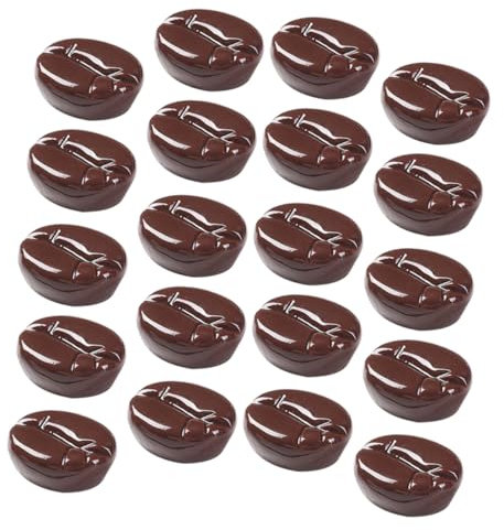 COSMEVIVI 20pcs Simulated Coffee Beans Fake Faux Decorative Props Artificial Beans for Diy Photo Props