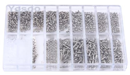 Micro Tornillos, Tornillos Pequeños de Acero Inoxidable, Surtido de Arandelas de Tuerca, Kit de Tornillos Pequeños para Muy Pocos Relojes, Gafas para Relojes