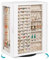 Emfogoo Schmuckkästchen 360° Drehbar, Große Holz Schmuckkasten Organizers 5 Schubladen, Glastüren, Vertikale Offenes Design Schmuckaufbewahrung für Ringe Ohrringe Halsketten Armbänder (Vintage Weiß)