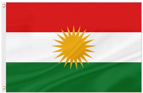 Bandiera del Kurdistan, 90 x 150 cm