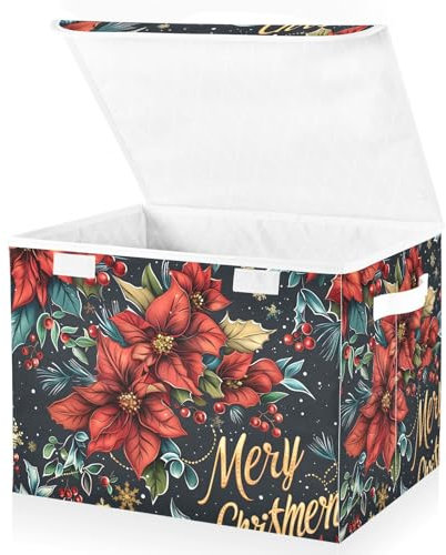 Mnsruu Holly Aufbewahrungsboxen mit Deckel, großes Aufbewahrungskorb, Organizer, Regale, Würfel, Mülleimer, Spielzeug, Kleidung, Unterbett