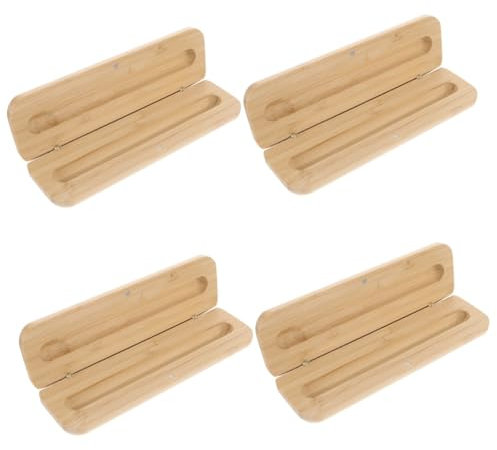 DIYEAH 4stücke Holz Stiftbox Für Füller Und Kugelschreiber Natürliche Aufbewahrungslösung Für Schreibtisch Leicht Und Stabil Elegantes Design Für Bürobedarf Und