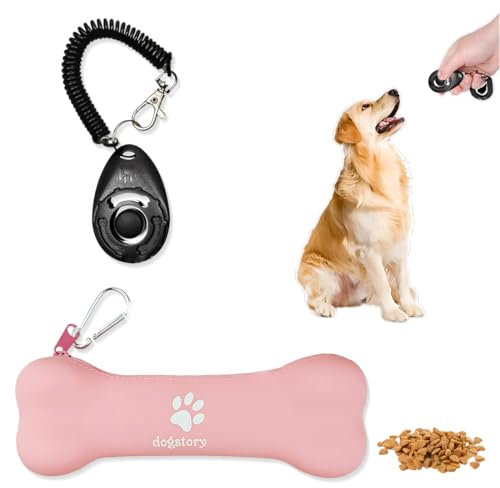 ZKGYUS Custodia in Silicone per Cani, Borsa per Cibo per Cani,con Il Clicker per Cani, Borsa da Allenamento Portatile, Formato Tascabile,Facile da Pulire