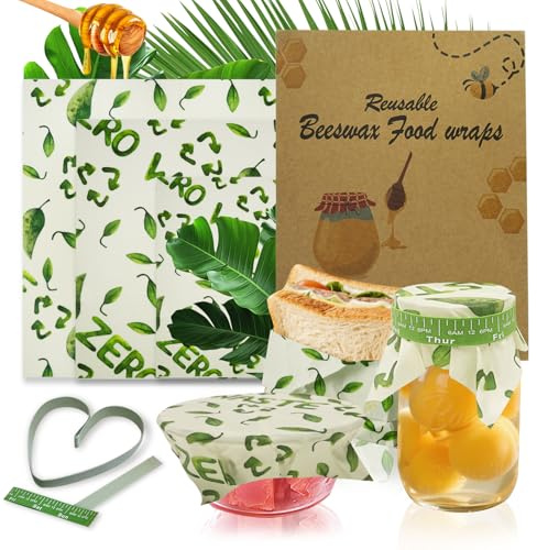 Reusable Bowl Covers for Bread Proofing,Beeswax Bowl Covers Reusable,Washable with Elastic Cover for Food Fruit Salad Eco-friendly,Food Storage Warps for Sandwiches & Cheese & Fruits